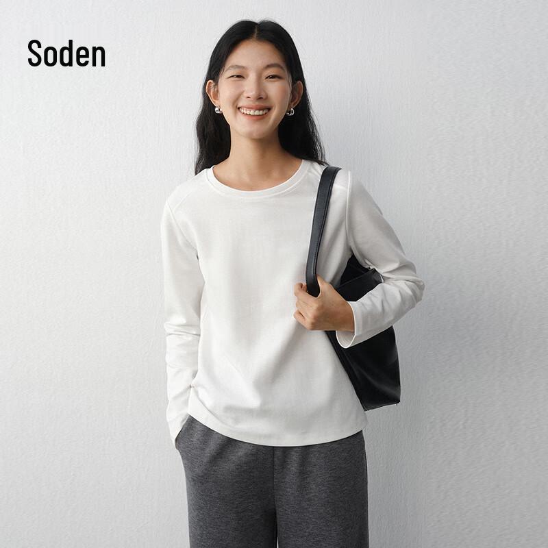 WHIteALLUSION Женская минималистичная футболка с длинным рукавом и круглым вырезом XL