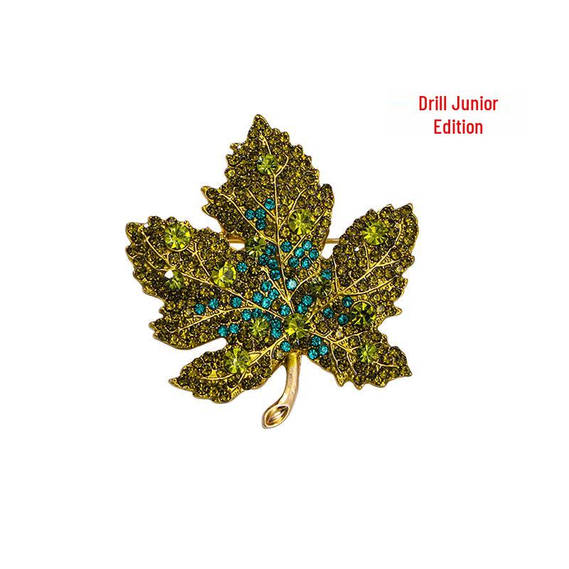 

Изысканная брошь «Кленовый лист» со стразами: Роскошный высококлассный женский значок на лацкан для костюмов и пальто