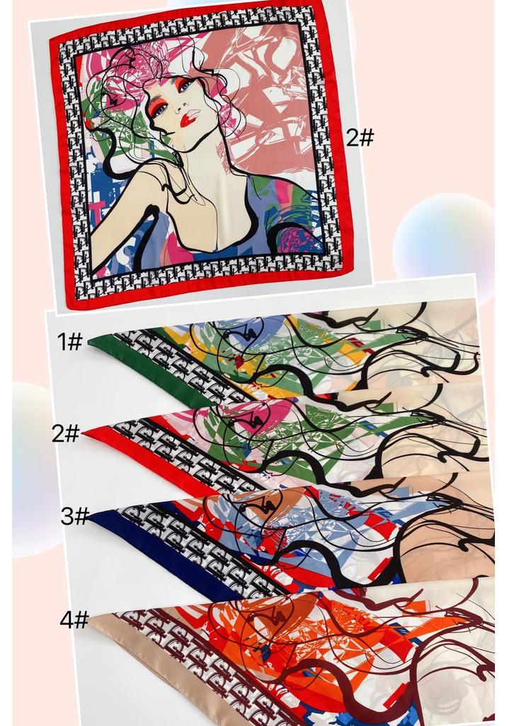 European and American silk scarves retro-printed paisley pattern 71 square scarf bag head versatile scarf