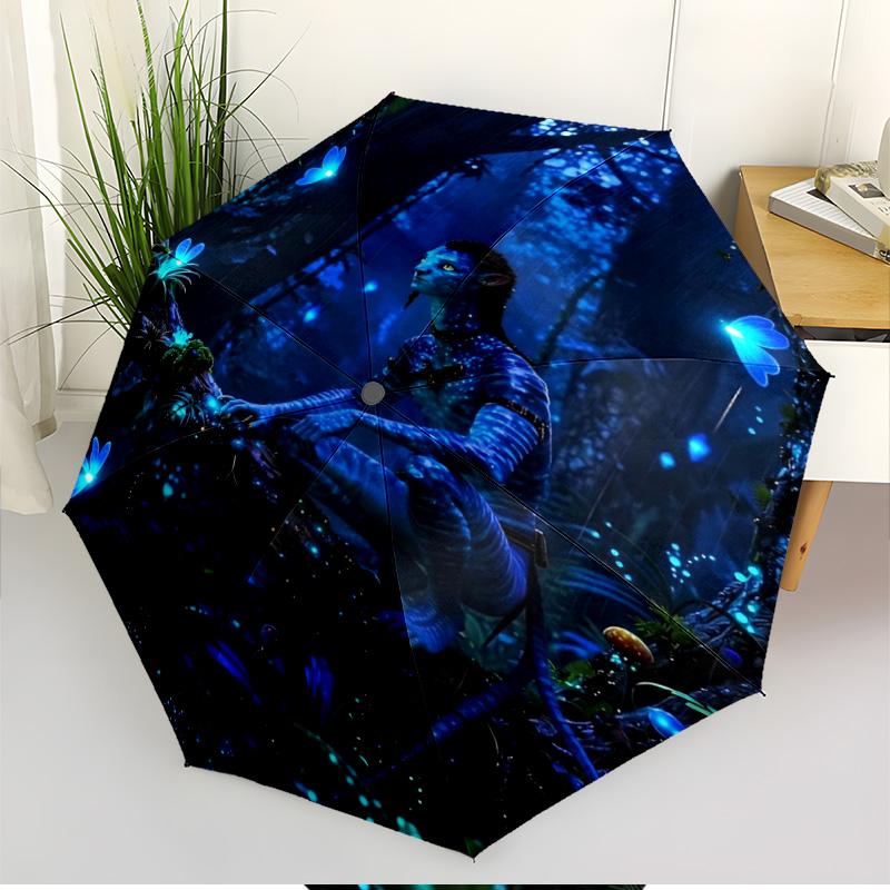 Avatar Print Automatic Open Close Umbrella, Portable Foldable Umbrella, for Outdoor Commute Camping Trip, Ideal Birthday Gift