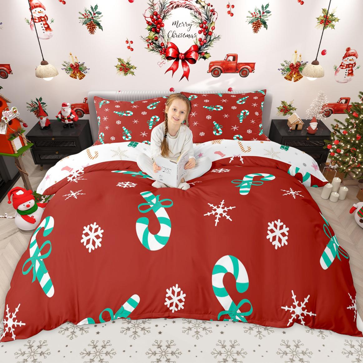 

Homewish Gingerbread Nutcracker Duvet Cover Set for Kids Girls, Merry Christmas Quilt Cover Set, Happy New Year Gifts Bedding UK C 120x150cm 2pcs&set