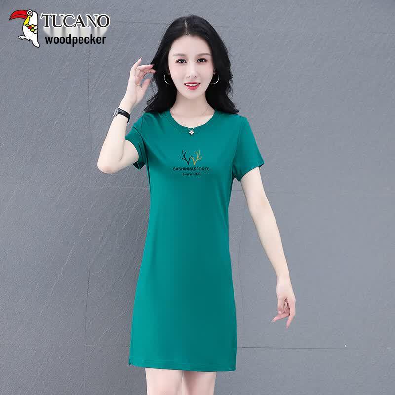 TUCANO Women s Loose Fit Mid-Length T-Shirt Dress L