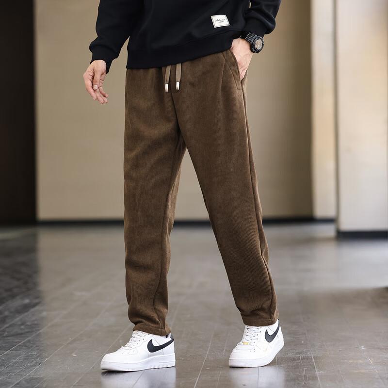 Men's Warm Casual Straight-Leg Trousers