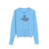Women's Saturn Embroidery Slim Fit Long Sleeve Linen Cardigan - Versatile Spring/Autumn Knitwear