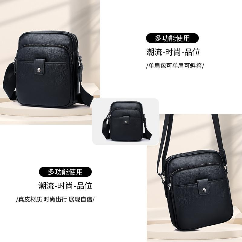 Genuine Leather Men's Bag Multi-functional Crossbody Bag Men's Single-shoulder Bag