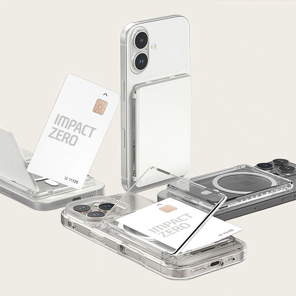 Transparent For MagSafe Card Sleeve 2 Card Slots Shockproof Magnetic Stand Card Holder Ultra-thin for iphone 17/16/15/14/13/12