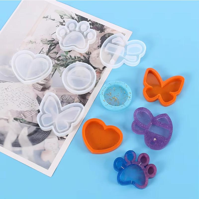 5 Pcs Crystal Clear Epoxy Resin Mold Durable Silicone Storage Box Maker White Silica Gel Circle Kitchen Organizer Reusable