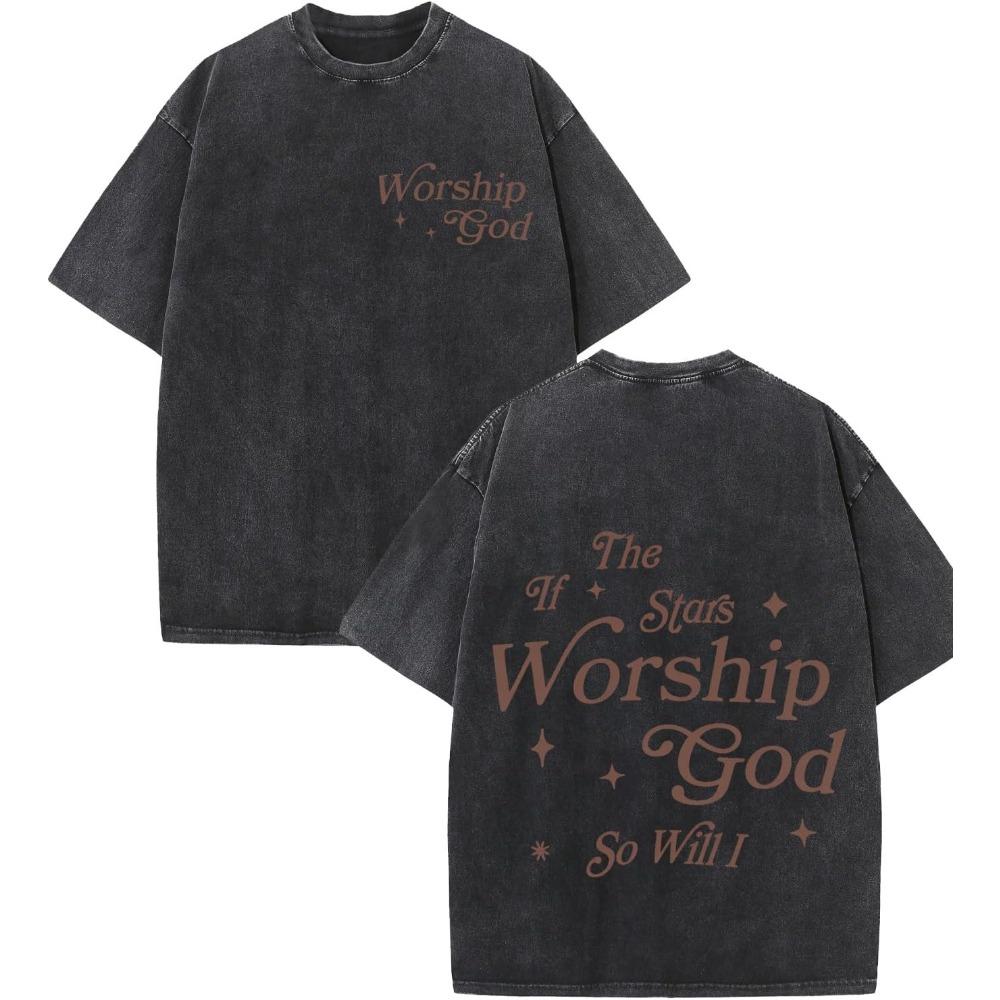 T-Shirt Retro Streetwear con Stampa "Dio Ha un Piano per Te" Top Oversize per Uomo Donna