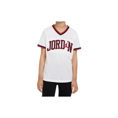 Camiseta de Manga Curta Pulôver de Malha com Estampa de Letras e Números Tops Infantis Branco CV5923-100