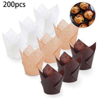 200 Adet Katı Sarıcı Gömlekleri Bardaklar Muffin Kutusu Kek Kağıt Pişirme Cupcake