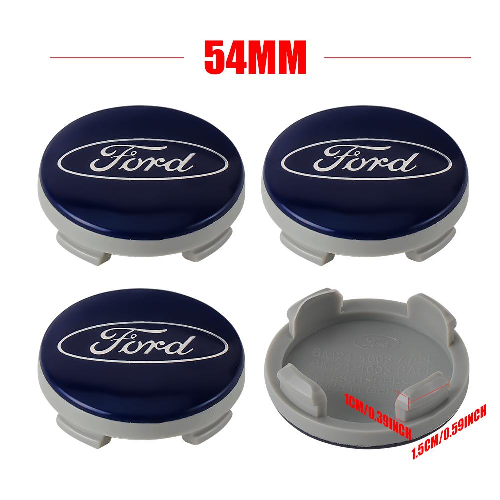 LLC3 4PCS Car Wheel Center Cap Rim Cover Emblem for Ford Tierra Mondeo ST Fusion mk7 3 Mustang S-Max Territory Shelby Decor Accessory