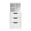 3Drawer Vertical Bedside Cabinet,Load Capacity 27.56 lbs,14.56" L x 11.81" W x 33.46" H,Tall Nightstand for Study or Bedroom Use
