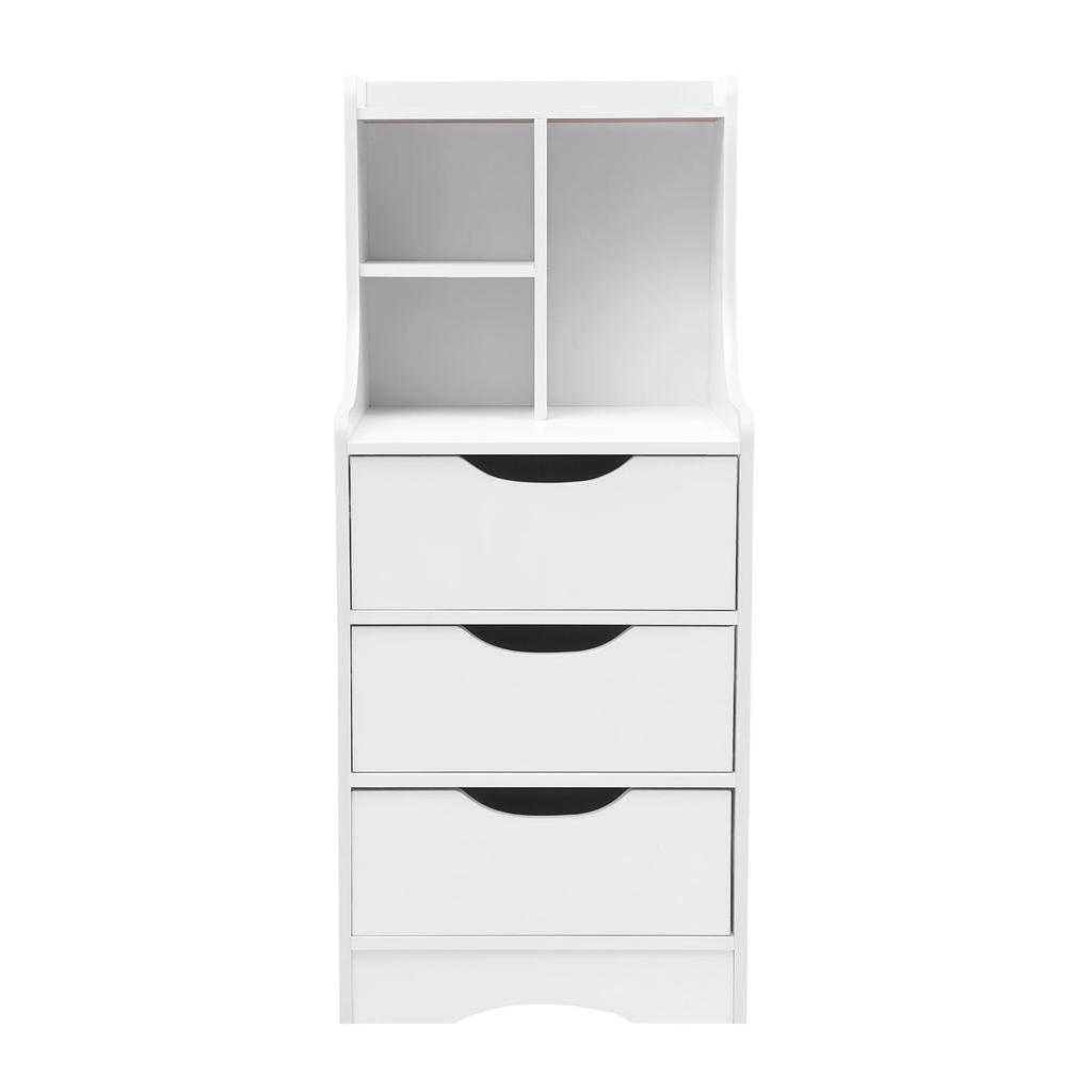 3Drawer Vertical Bedside Cabinet,Load Capacity 27.56 lbs,14.56" L x 11.81" W x 33.46" H,Tall Nightstand for Study or Bedroom Use