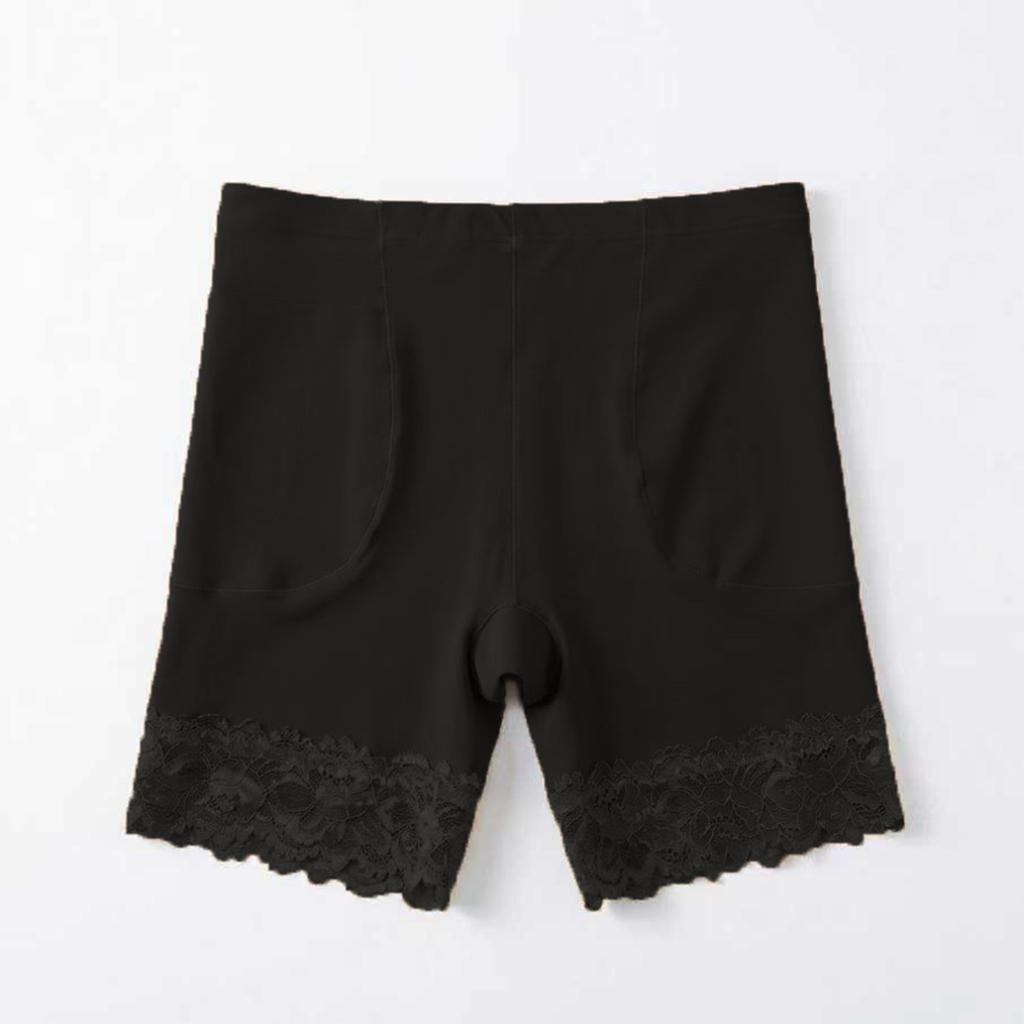 Women's Lace Underwear, High Waisted Seamless Safety Pants, Non Rolled Edge Flat Corner Bottom Safety Pants