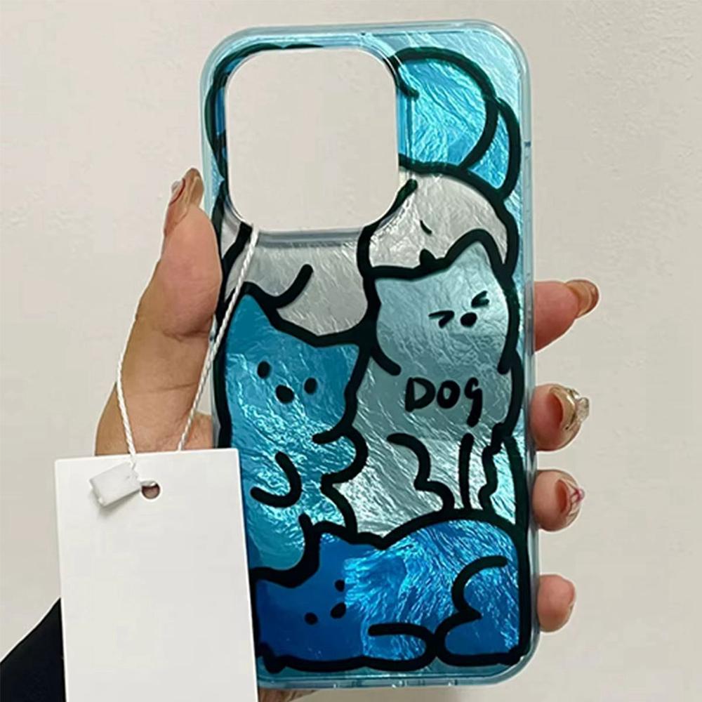 Cute Cartoon Blue Line Puppy Vortex Pattern Phone Case For Xiaomi Redmi Note 15 14 13 12 11 10 Pro 15C 14C 13C A3 A5 Gilrs Cover