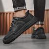 Men's Leather Casual Shoes Handmade  Soft  Working Shoes Leather Ankle Boots Large Size Driving Moccasins Shoes