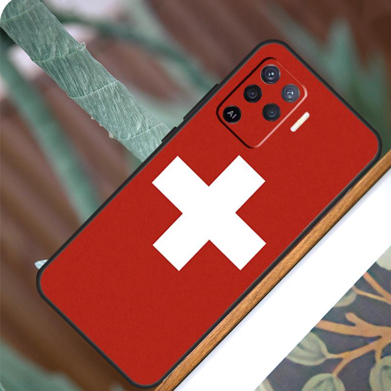 Switzerland Swiss Flag For OPPO A53S A57S A54S A38 A78 A58 A79 A15 A17 A77 A16 A76 A96 A52 A72 A5 A9 A94 A74 Case