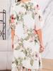 Women Loose Round Neck Fashion Pearl Chiffon Print Dress Lightweight Breathable Elegant Versatile