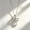 Ladies' Infinite Symbol Cross Pendant Necklace, Minimalist Twist Design, Suitable for Daily Wear and Gift Giving