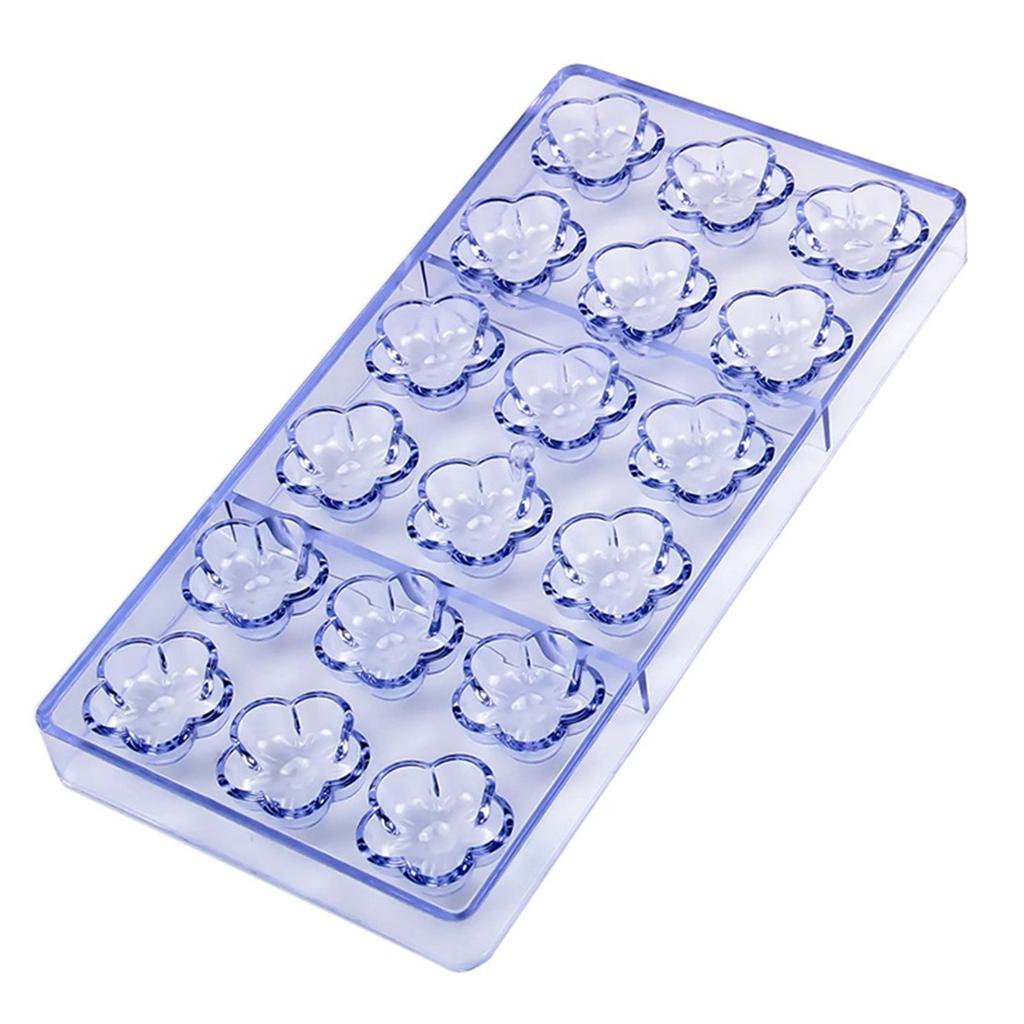 18 Slot Flower Chocolate Mold Confectionery Mould Food Grade Plastic Baking Pastry Tool Multipurpose Dessert Mold