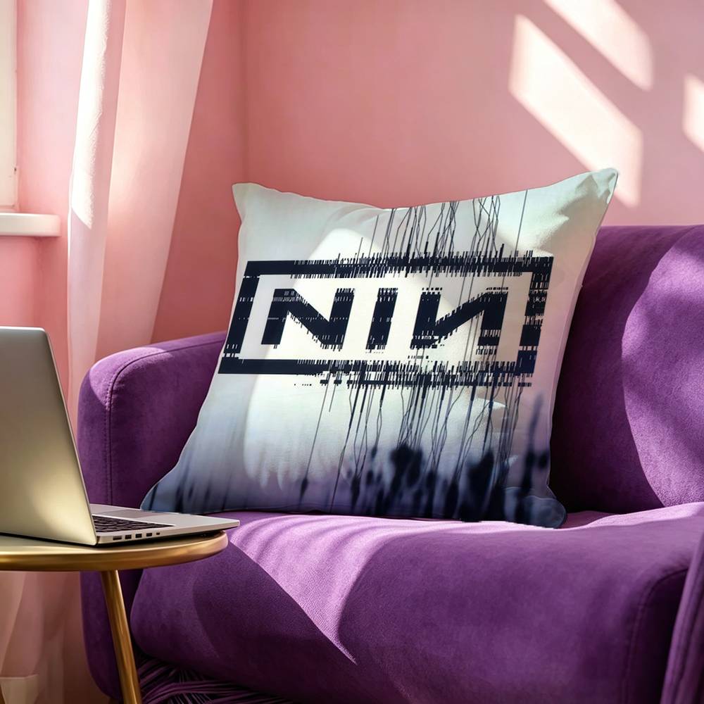 Nine Inch Nails Band Anime Square DoubleSided printed Pillow Case Bedroom Bedside Pillow Sofa Cushion Cover