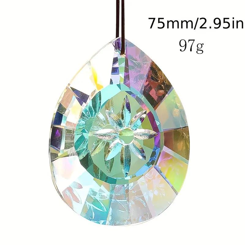 75mm AB Color Sunflower Crystal Prism Sunsuner - A Dynamic Rainbow Manufacturer, for Windows, Gardens, Car Pendants, Chandelier