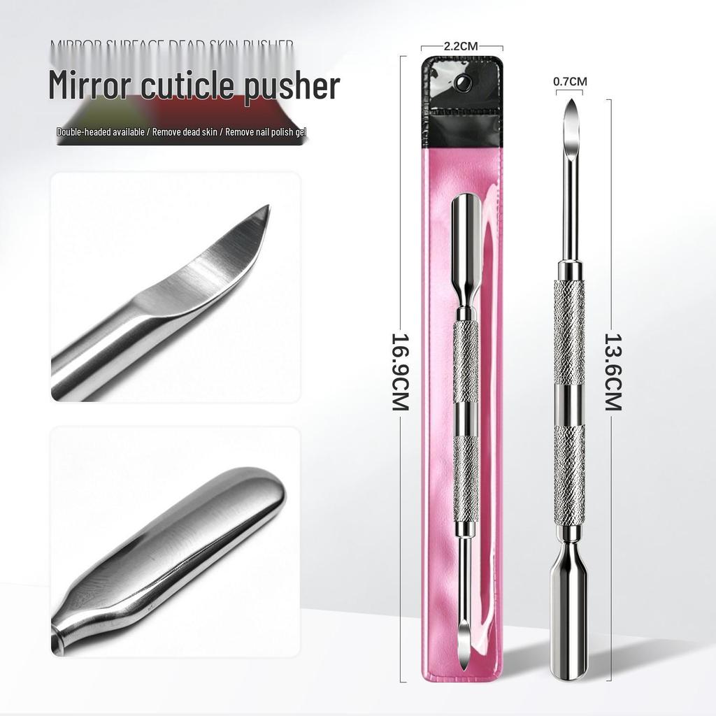 Double-Ended Stainless Steel Cuticle Pusher – Mirror Finish Nail Remover Tool