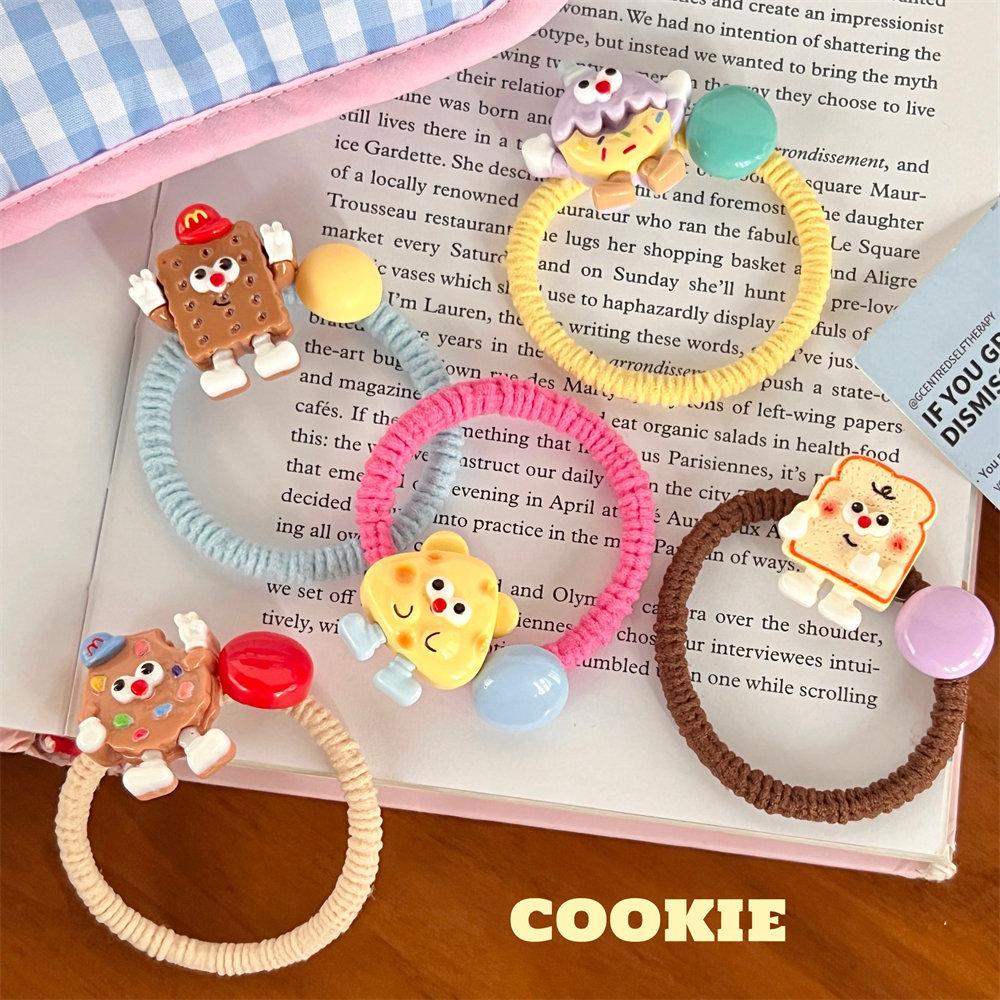 5PCS New Cute Cartoon Candy Bean Hair Rope Hair Clip, Sweet Girl's Heart Rope, Elastic Band, Versatile Hair Accessory