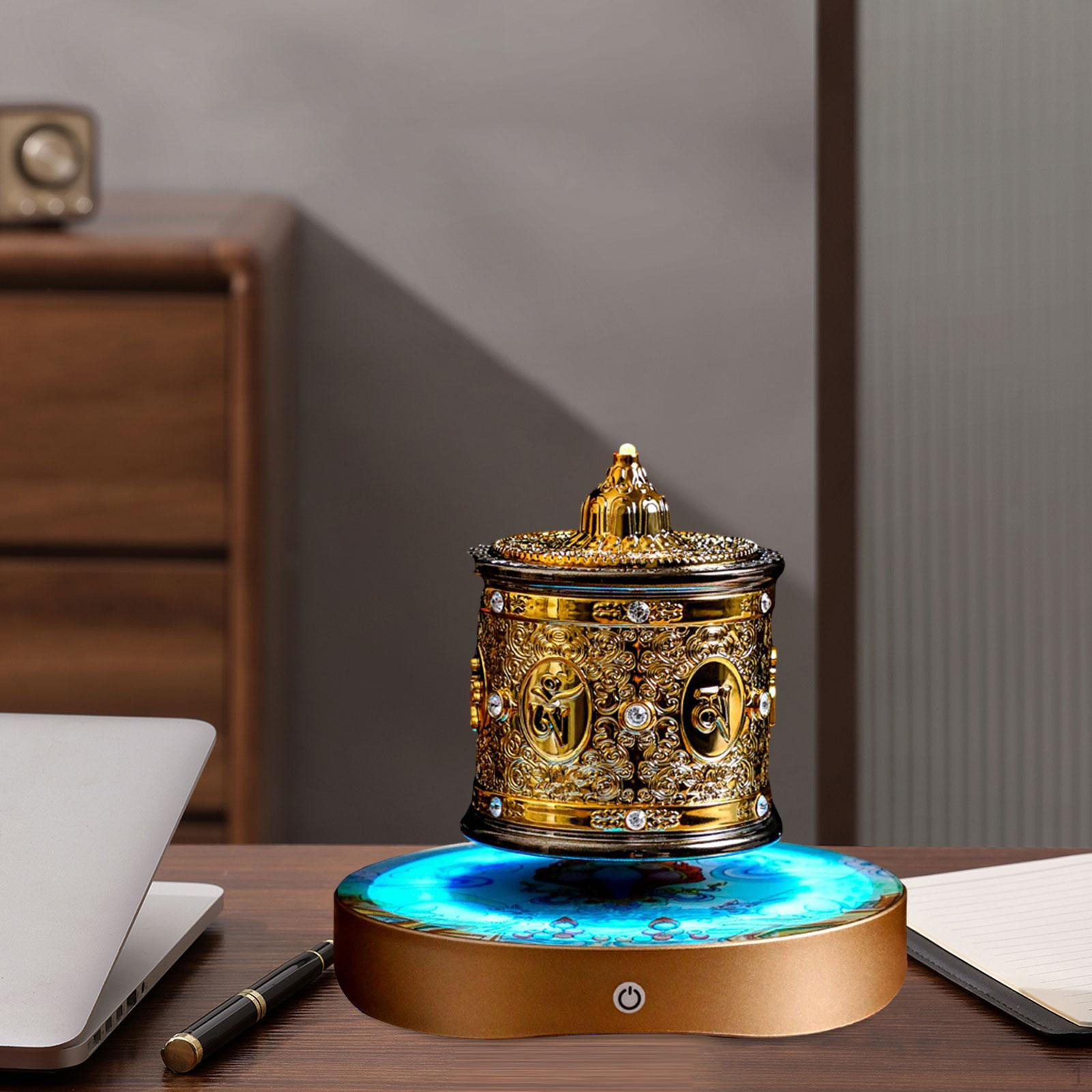 

Buddhist Prayer Wheel Fengshui Smoothly and Easily Turn Ornament Decoration for Household Desk Mural