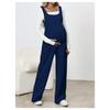 Pregnant Women's Jumpsuit for Autumn and Winter, New Knitted Overalls with Loose Belly Support, Slimming Maternity Clothing