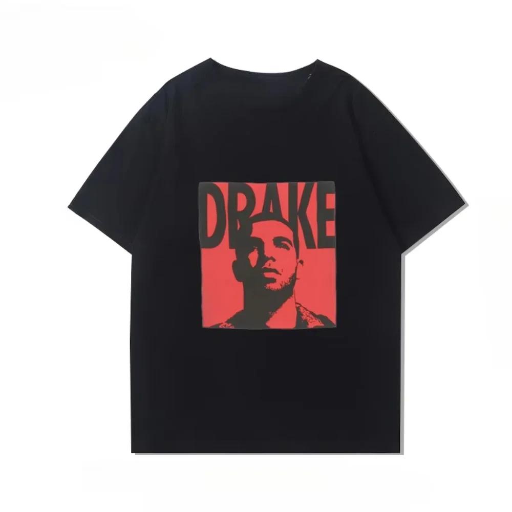 2025 New Drake Short Sleeve Print Tshirt Album Hip Hop Rap Rap American Mens and Womens High Street Summer Cotton Clothes