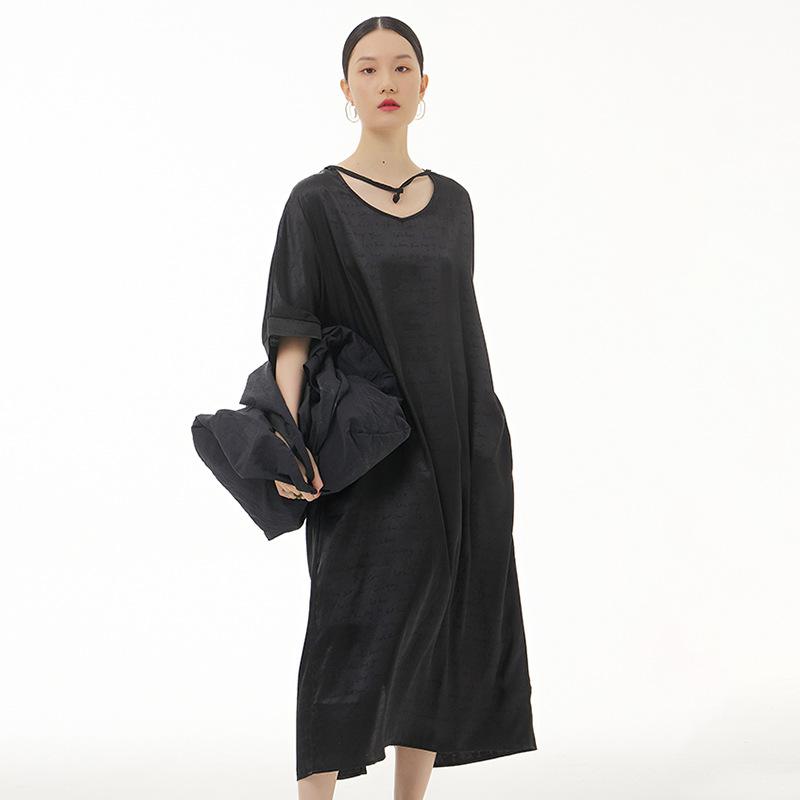 

XITAO модное повседневное платье со шнуровкой для женщин WMD6962 One Size чёрный