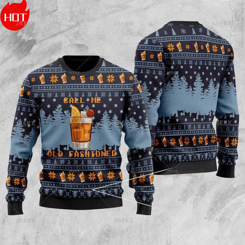 3D Merry Christmas Printed Sweatshirts Happy Beers Time Graphic Ugly Christmas Sweaters Fashion New In Sweaters Mens Clothing