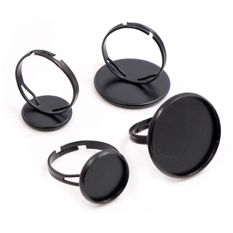 10pcs/lot Adjustable Blank Ring Base Fit Dia 10 12 14 16 18 20 mm Glass Cabochons Cameo Settings Tray Diy Jewelry Making Ring