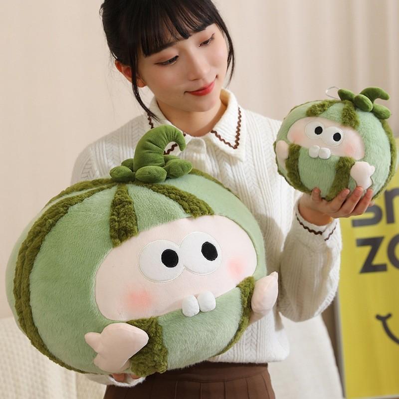 Watermelon Plush Toy Creative Funny Cartoon Fruit Shape Pp Cotton Stuffed Pillow Gift