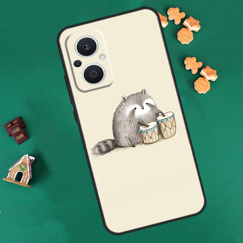 Cute Raccoon Case For OPPO Reno 13 12 11 14 F 10 Pro 8T 8 7 Lite Cover For OPPO Find X8 X6 X5 X9 Pro Coque