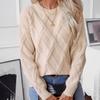 Women's Autumn and Winter Sweaters Loose Round Neck Knitted Sweater Casual Pullover Sweater