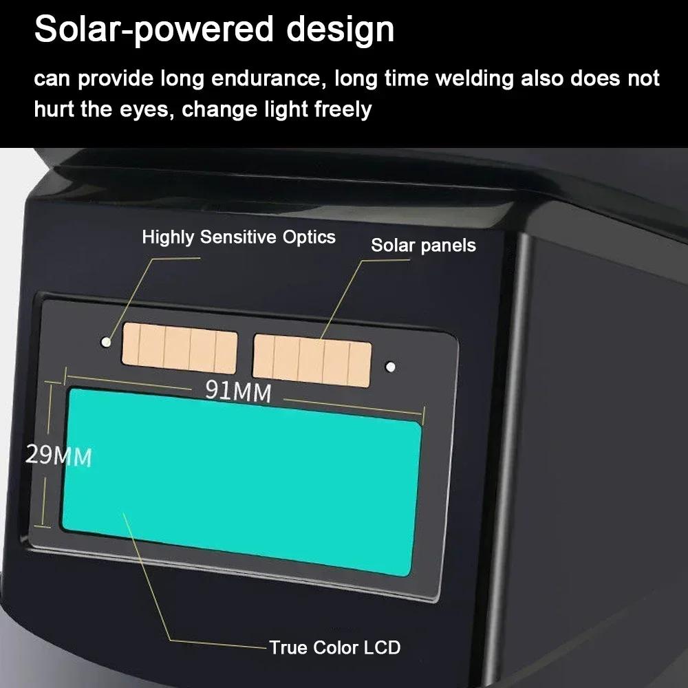 PC Welding Mask Auto Darkening with Variable Light Adjust Large Viewing Area Automatic Welding Facemask for Arc Grinding Cutting