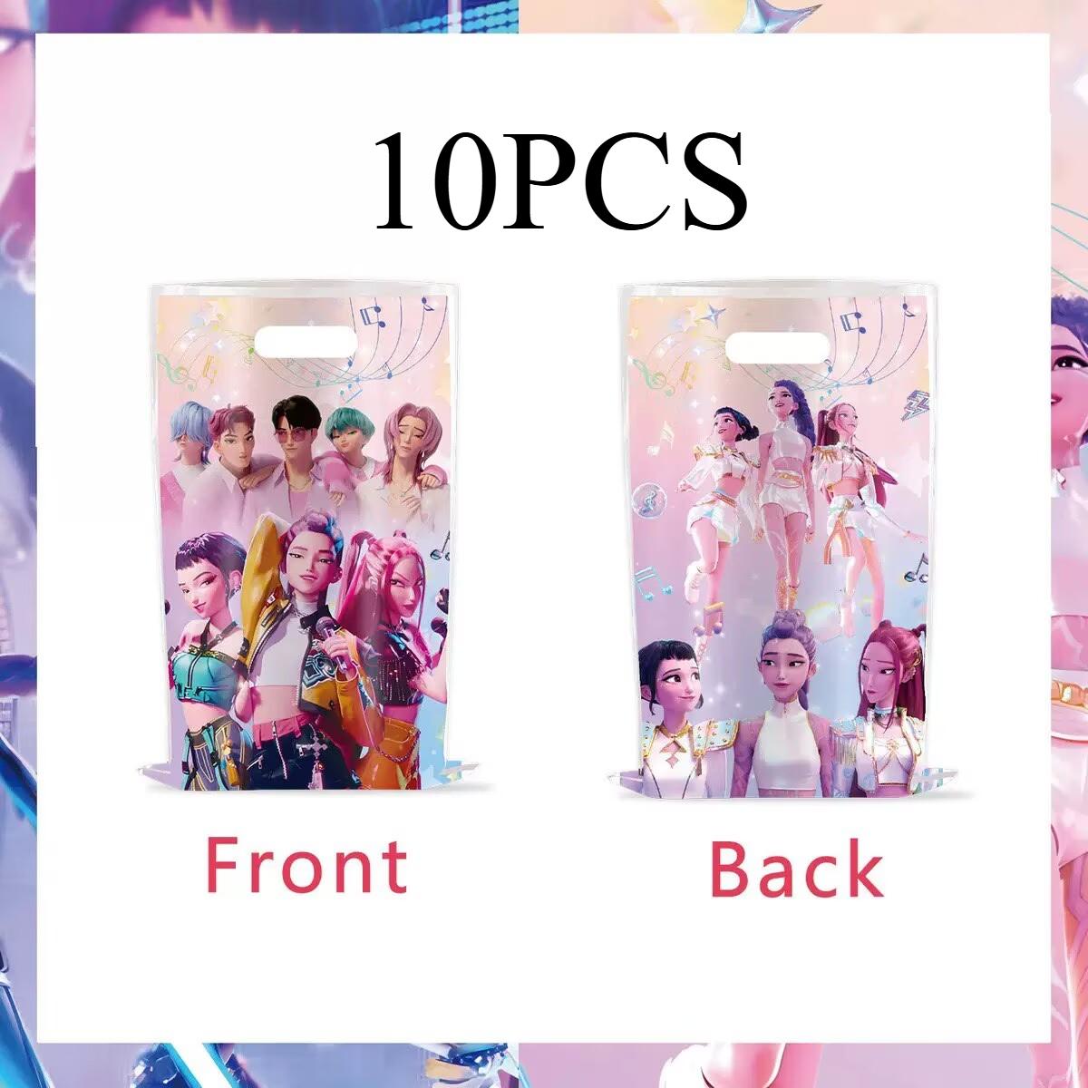 Kpop Demon Themed Cartoon Gift Bag, Three-layer Cake Rack, Tablecloth Decoration, Birthday Party Supplies