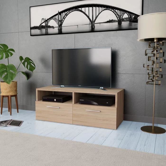 VidaXL Meuble TV Bois d’ingénierie 95x35x36 cm Chêne 244868
