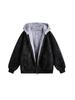 Unisex Lychee Pattern Heavy-Duty Hooded Leather Jacket with Fur Collar - Thickened Winter Coat