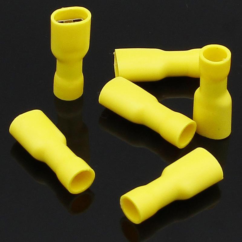 200PCS 6.3mm Female Male Spade Insulated Electrical Crimp Terminal Connectors H1E1 Cable Terminals