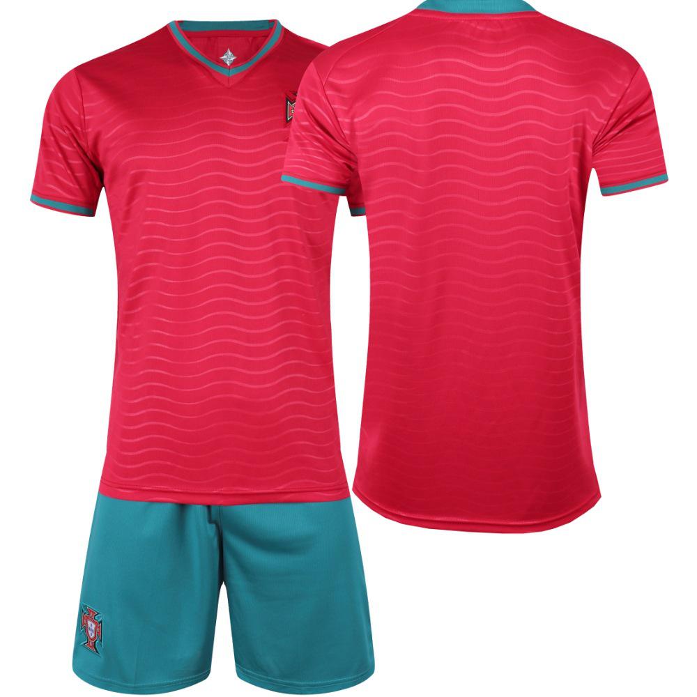 Portugal World Cup Home Jersey Set: CR7 #7 & Bruno Fernandes #8, Adult & Kids Football Kit Size 16