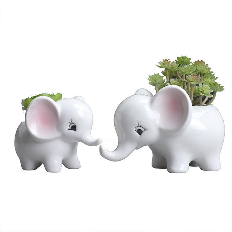 Creative Home Gardening Ceramic Succulent Flower Pot, Cute Desktop Potted Plant New Animal Ceramic Flower Pot Ornament