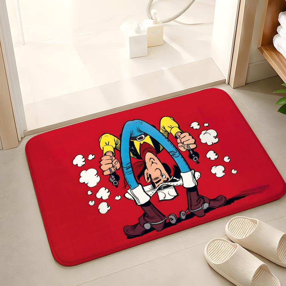 LUCKY LUKE CARTOON Floor Mat Floor Mat Soft Flannel Non-Slip Door Rug for Living Room