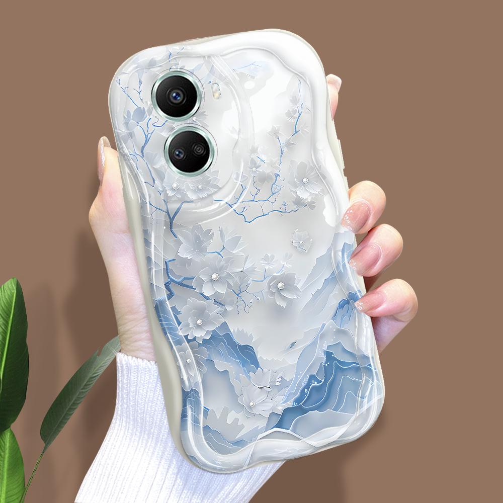 For Honor 90Lite X6B X8 Infinix Hot 30 40i 40Pro Smart8 Vivo V27 V29e V30e Moto G84 Fashion Girl Cream Texture Soft Silicone Full Lens Protect Casing