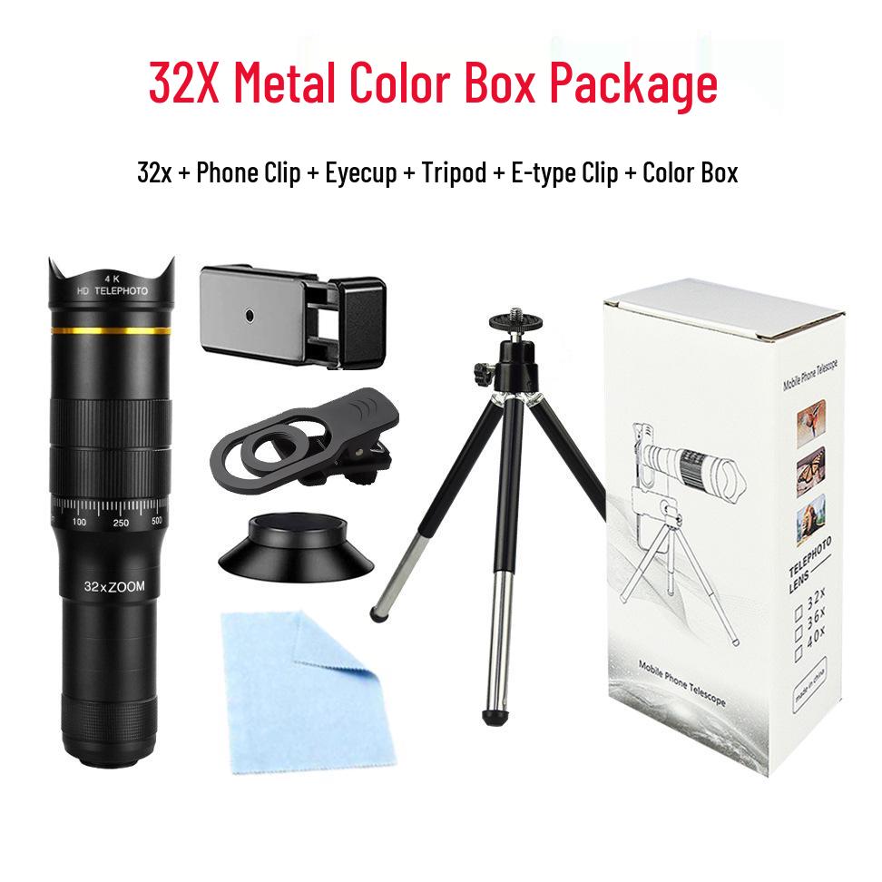 Universal Mobile Telescope Lens: 32X Quick Adjust Zoom Telephoto for Smartphones