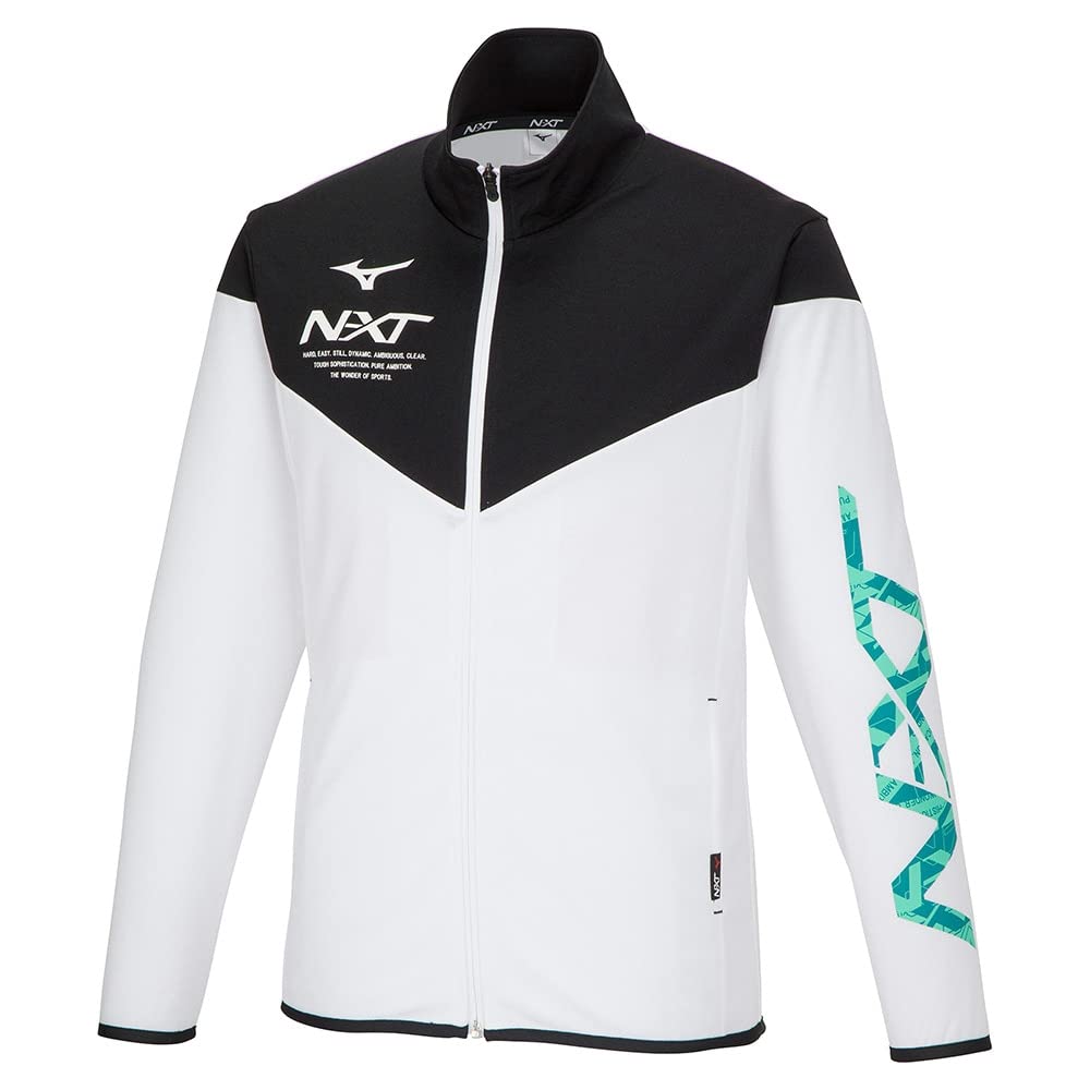 Training Slim Size 32JCA210 N-XT Warm-Up Jacket, Moisture-Wicking, Quick-Drying, Fit, White/Black, XS,