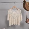 Hollow Knitwear Women's Loose Summer Crochet Cover-up - Korean Style Five-Sleeve Pullover Top