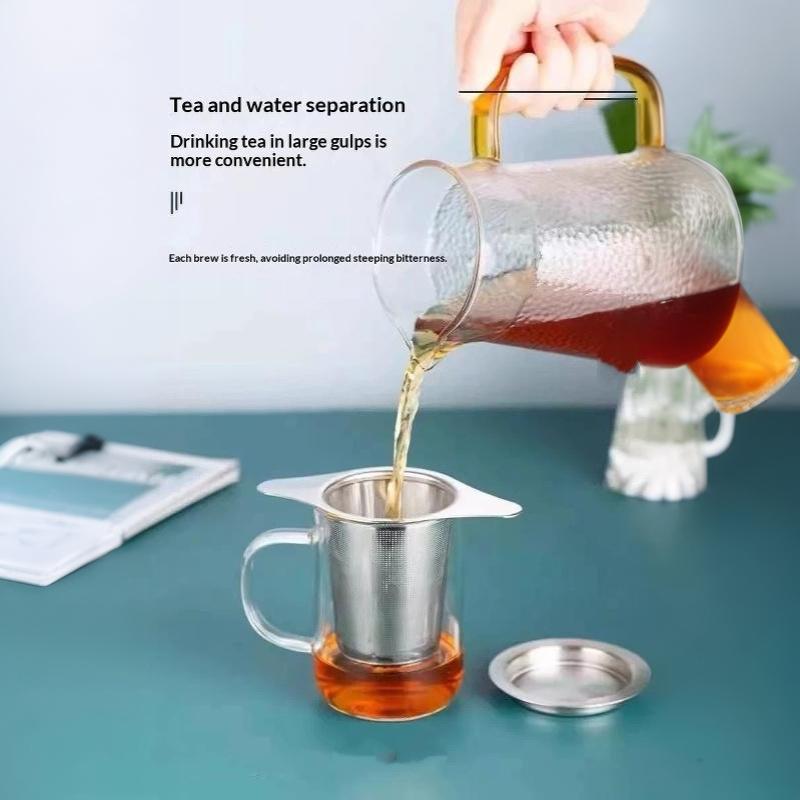 Loose Leaf Tea Infuser Stainless Steel Single/Double Handle With Lid Fine Mesh Leak Proof Hanging Coffee Filter Strainer